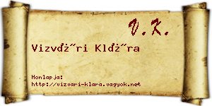 Vizvári Klára névjegykártya